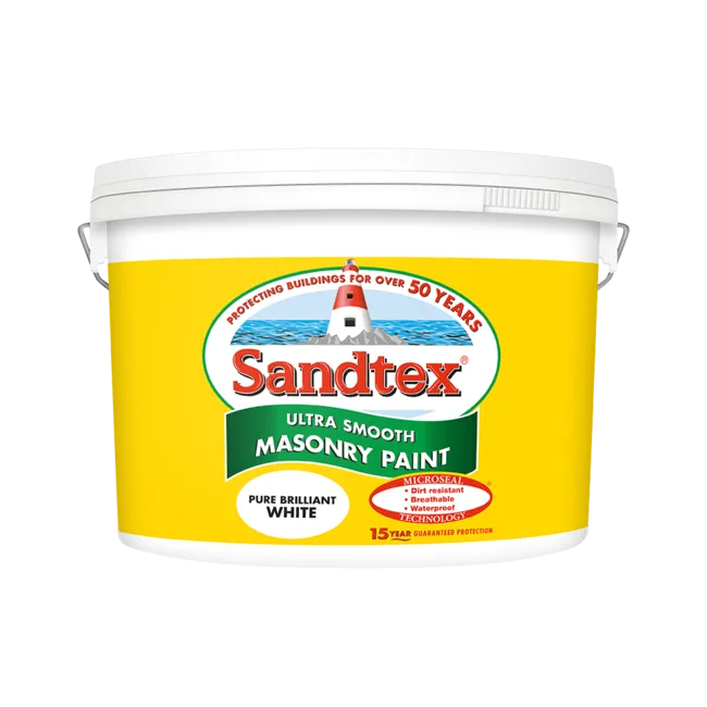 10L Sandtex Microseal Smooth Masonry Brilliant White