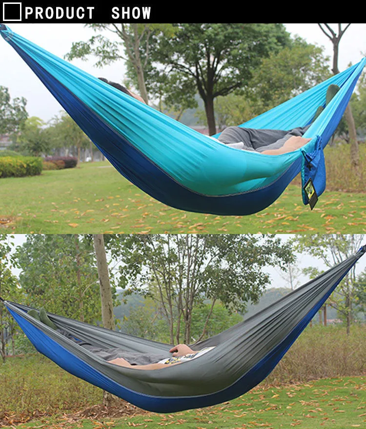 210T Nylon Material Hammock High Quality Durable Safety Adult Hamac For Indoor Outdoor Hanging Sleeping Removable Soft Hamak Bed