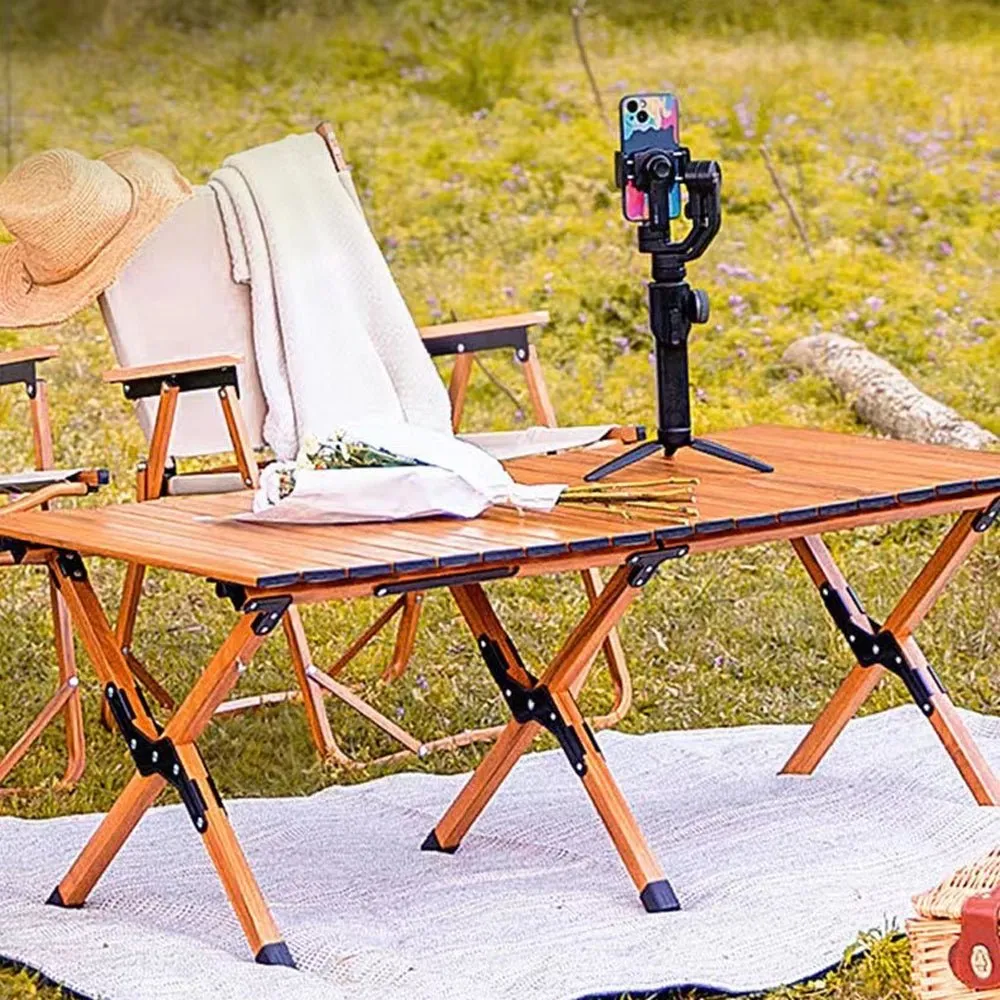 90cm Garden Outdoor Furniture Camping Table and Chair Egg Roll Picnic Desk Folding Beach Set