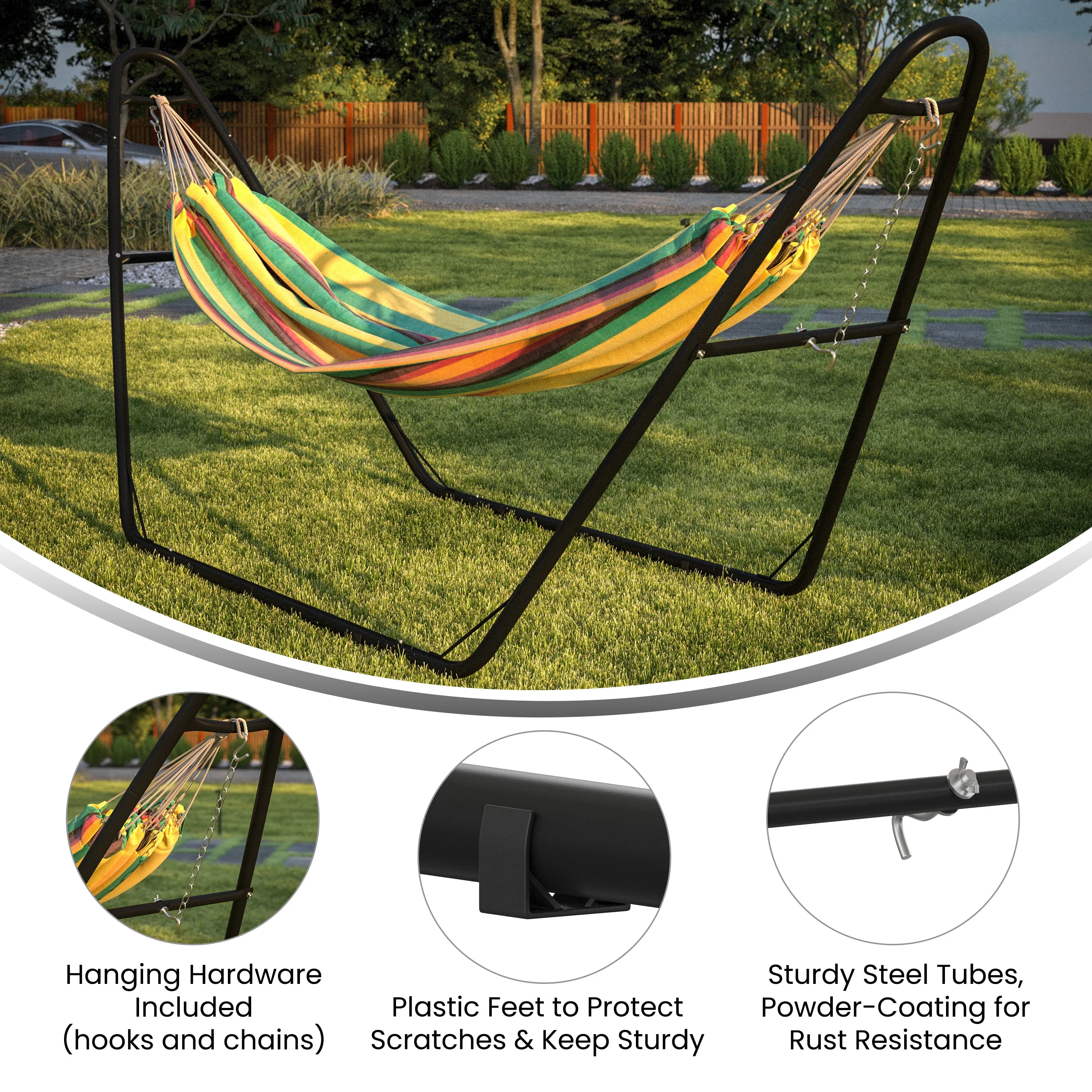 Black 2 Person Hammock Stand WL-HM22000-BLK-GG