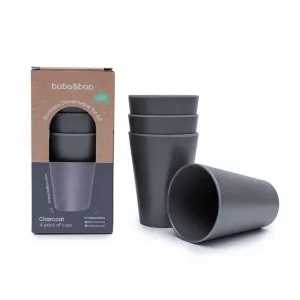 Bobo & Boo BIG Kid-Sized Bamboo Single Cup (480mL) - Charcoal