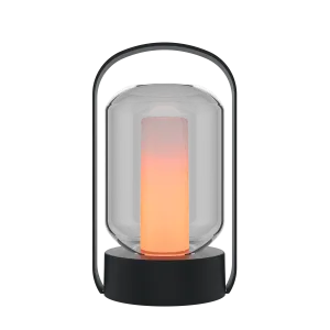 Calex Outdoor Table Lantern Como - Rechargeable - Flame Effect - Black