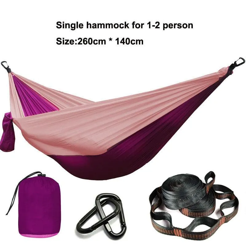 Camping Hammock Single & Double Portable and Lightweight High-strength parachute fabric