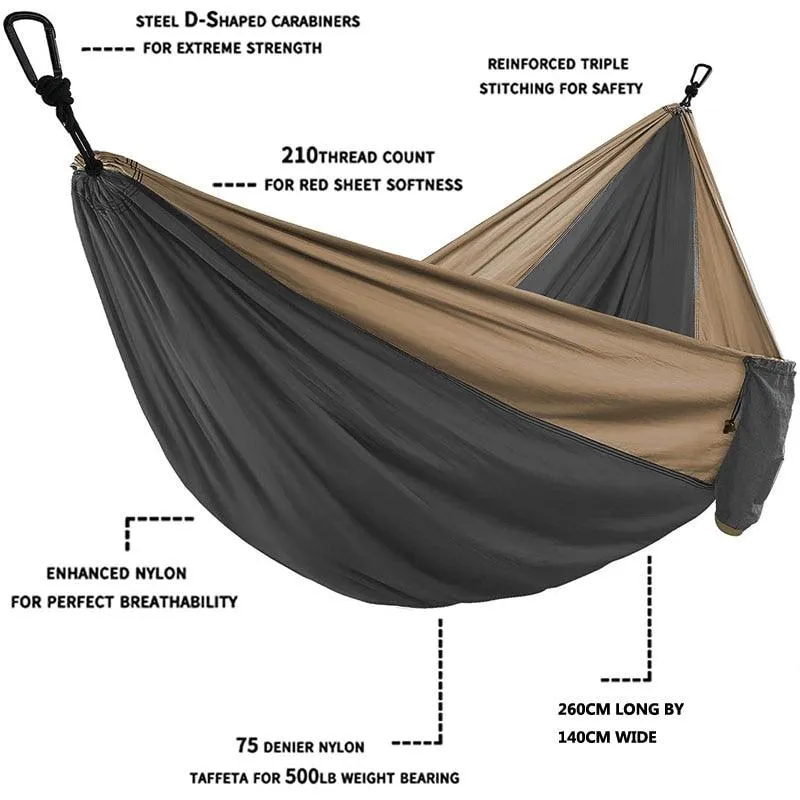 Camping Hammock Single & Double Portable and Lightweight High-strength parachute fabric