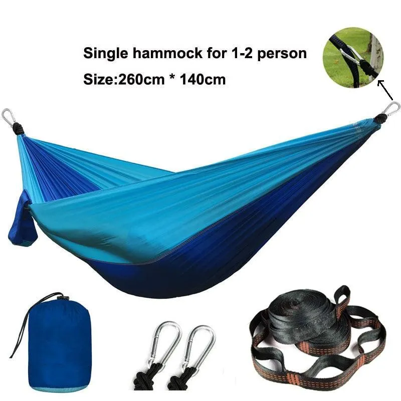 Camping Hammock Single & Double Portable and Lightweight High-strength parachute fabric