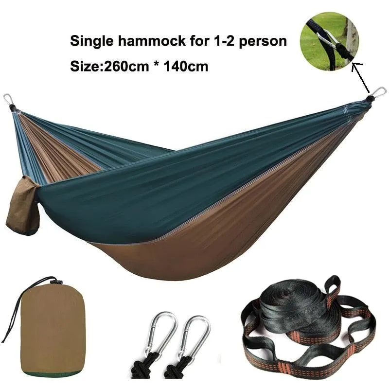 Camping Hammock Single & Double Portable and Lightweight High-strength parachute fabric