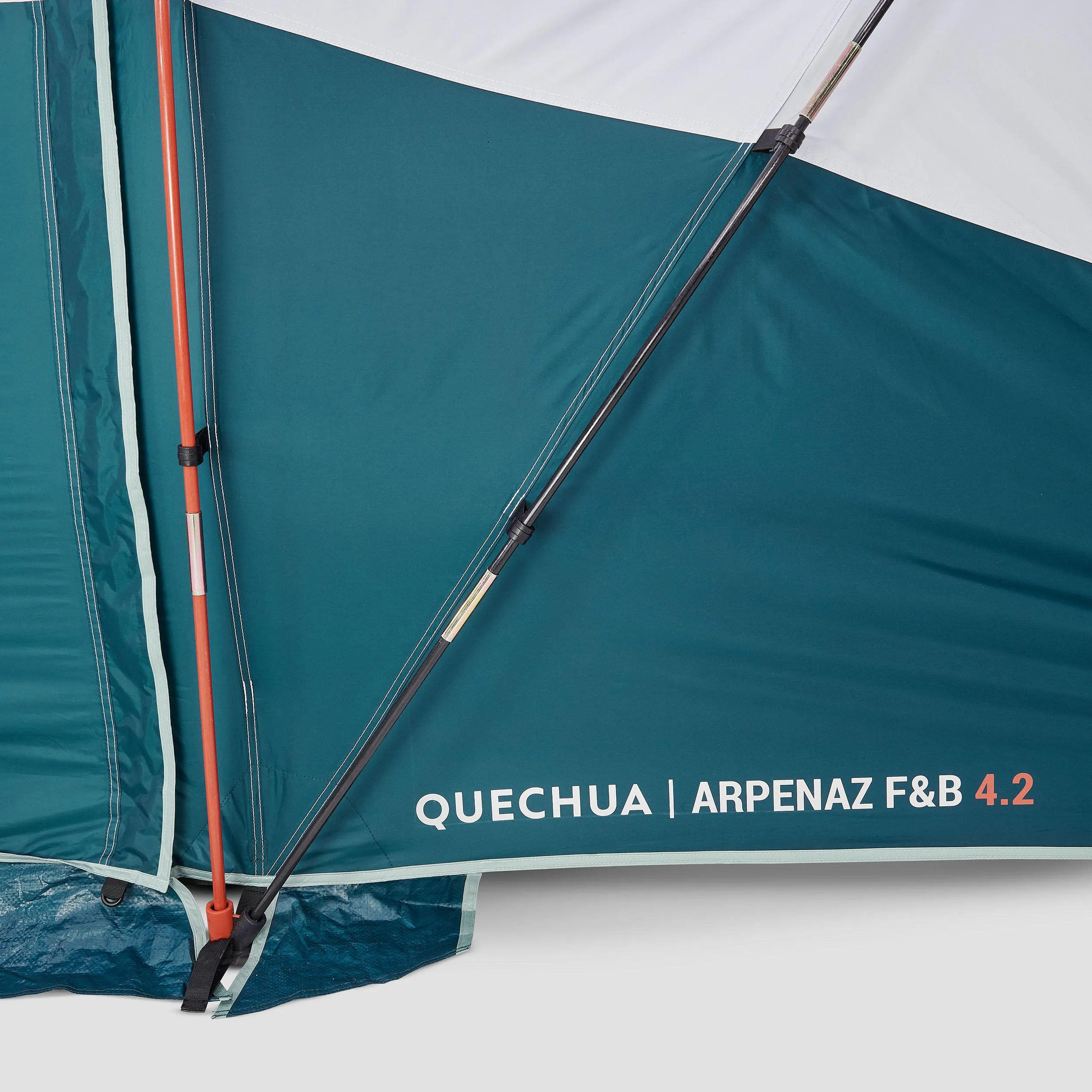 Camping tent Quechua Fresh & Black Arpenaz 4.2 4-person, white/blue