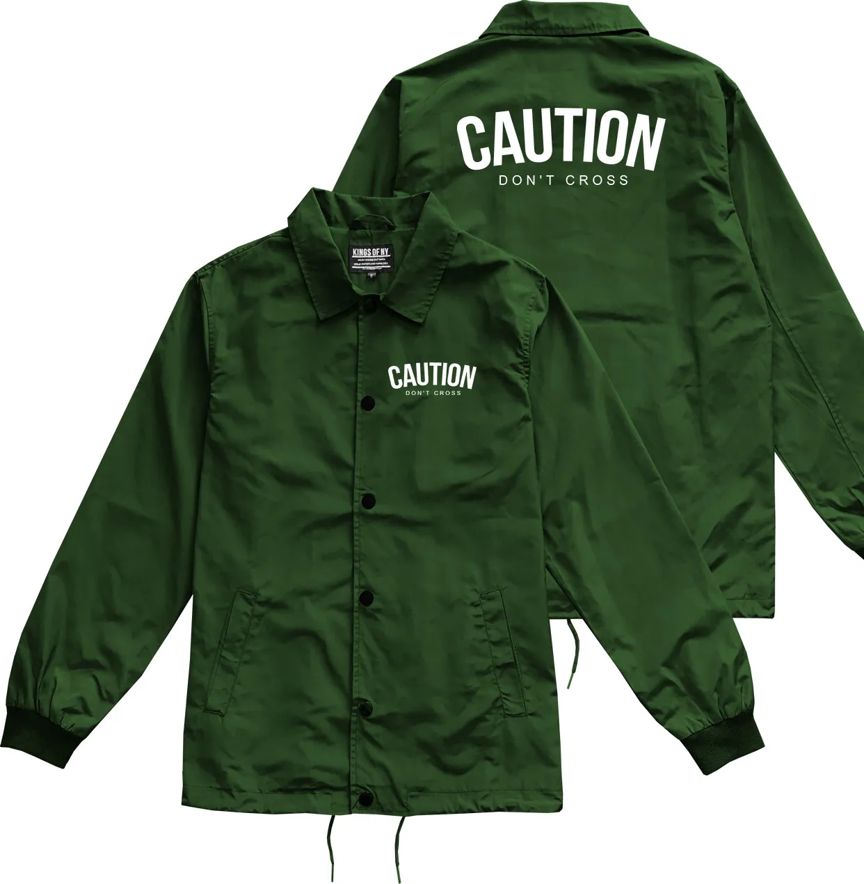 Caution Dont Cross Mens Coaches Jacket