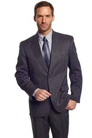 Circle S Mens Charcoal Polyester Vegas Sportcoat Jacket Blazer 46 R