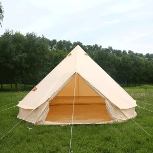 classic 4 Seasons Waterproof Cotton Canvas Bell Tent Glamping Tent with Chimney Hole for Camping Hiking