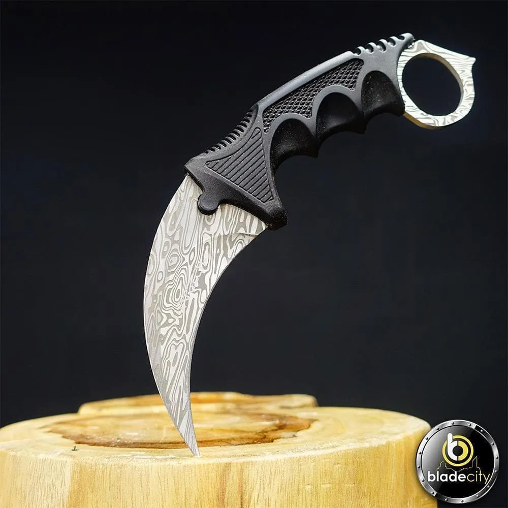 Damascus Etched Karambit