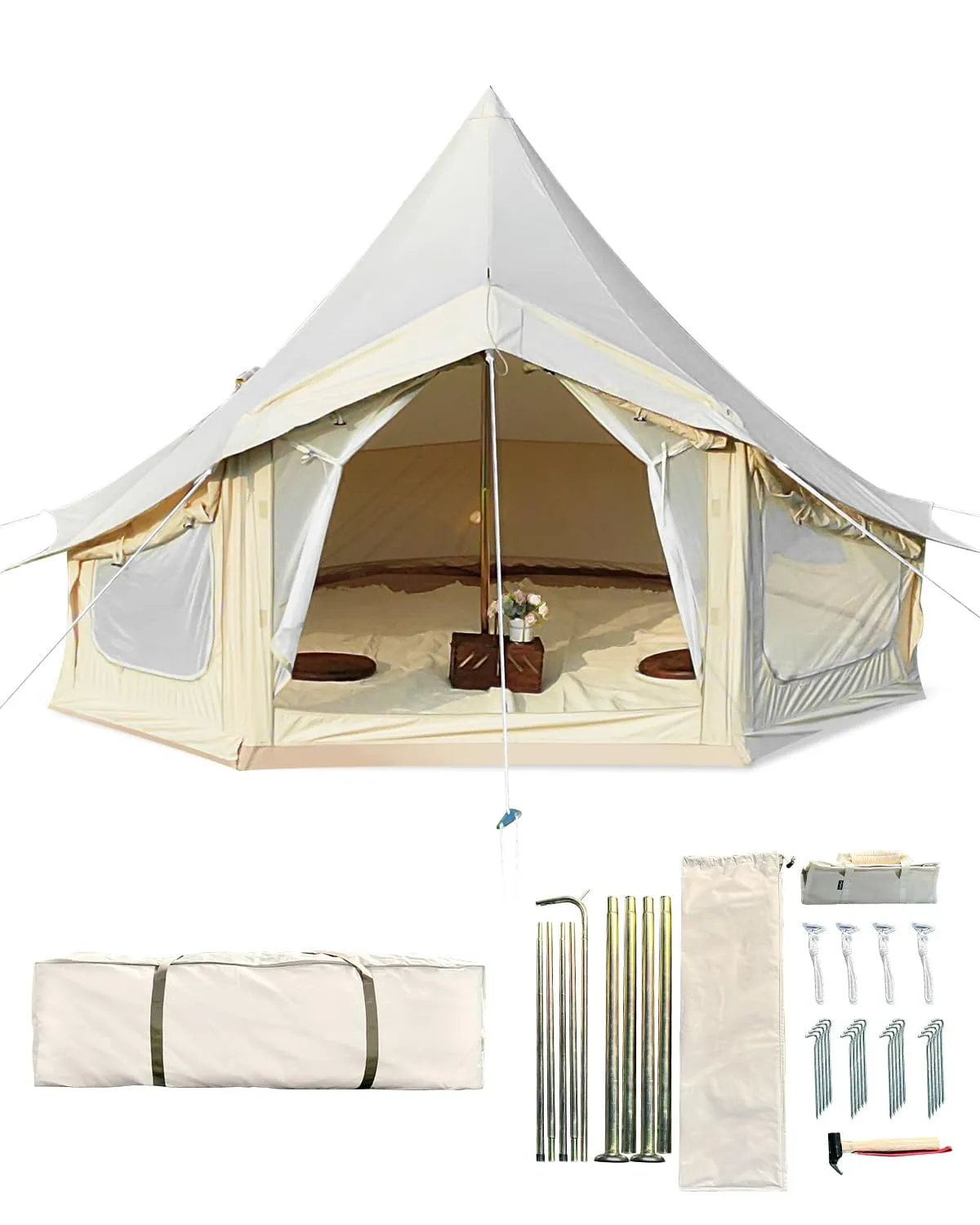 essential 6x6 FT Pop-Up Screen Canopy: Ventilated Shade Tent for 2-10 People, Ideal for Camping and Patios