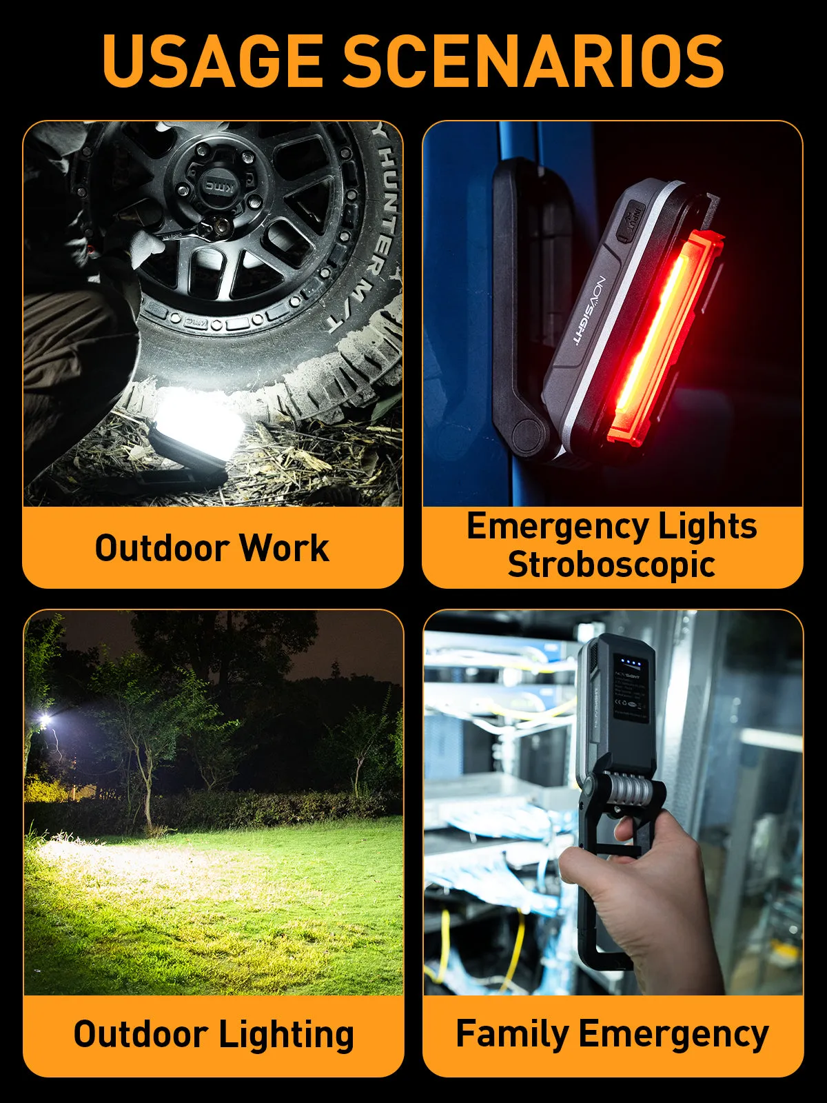 Foldable LED Camping Work Light Kit