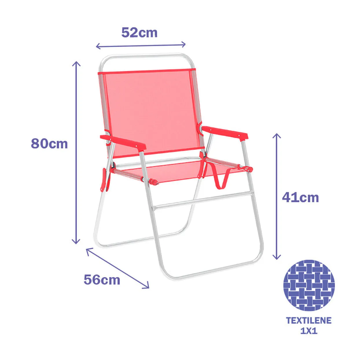 Folding Chair Marbueno Coral 52 x 80 x 56 cm