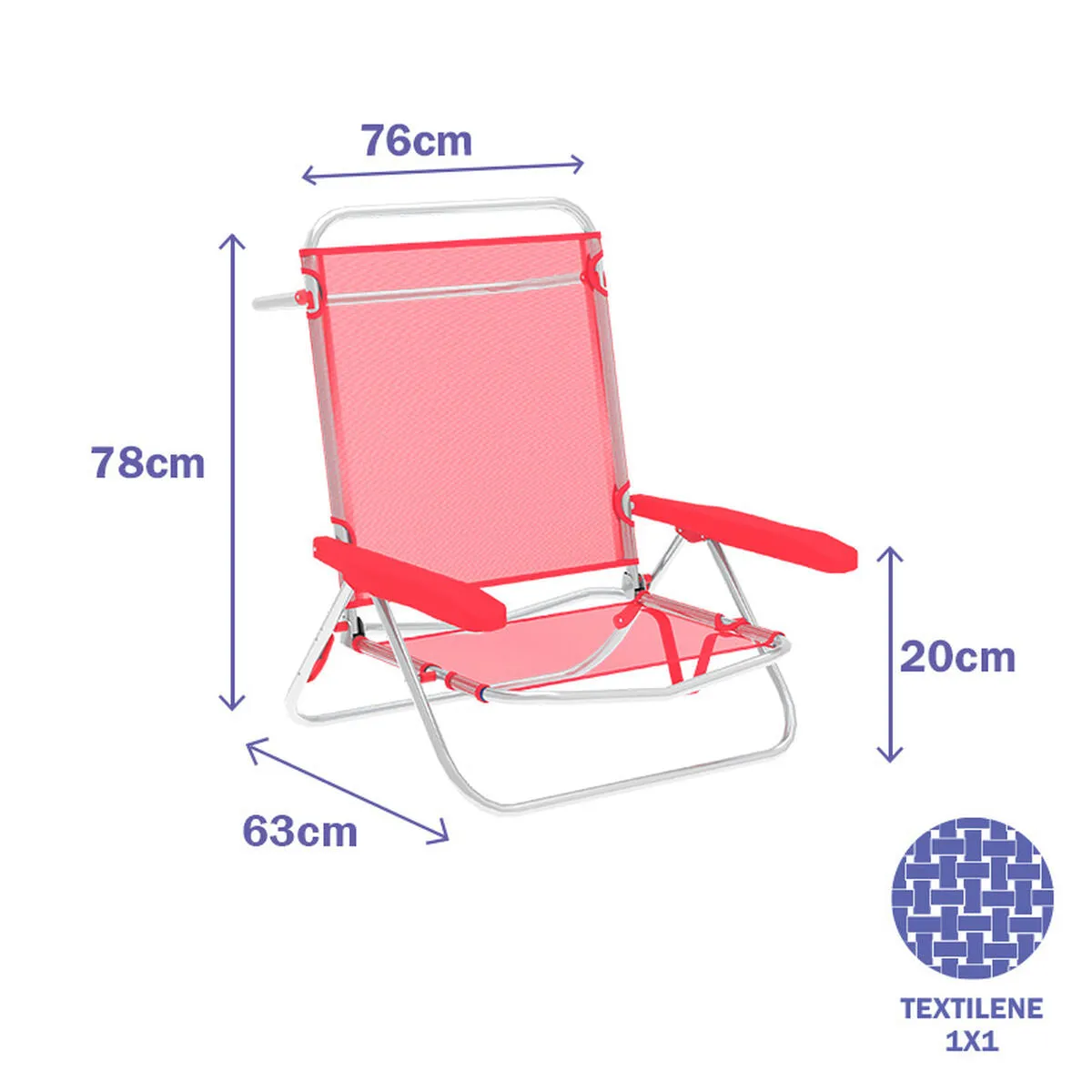 Folding Chair Marbueno Coral 63 x 76 x 78 cm