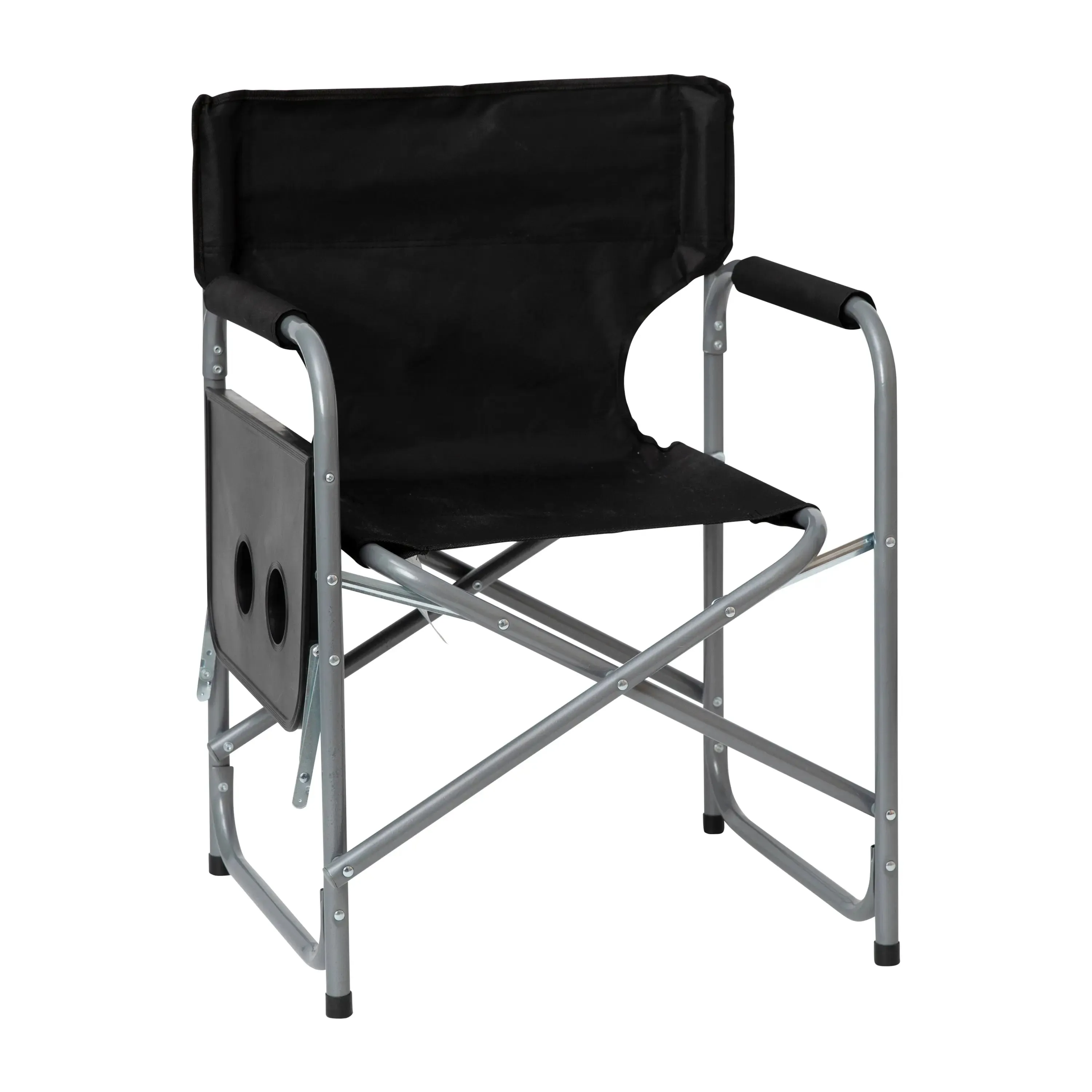 Folding Director's Camping Chair with Side Table and Cup Holder