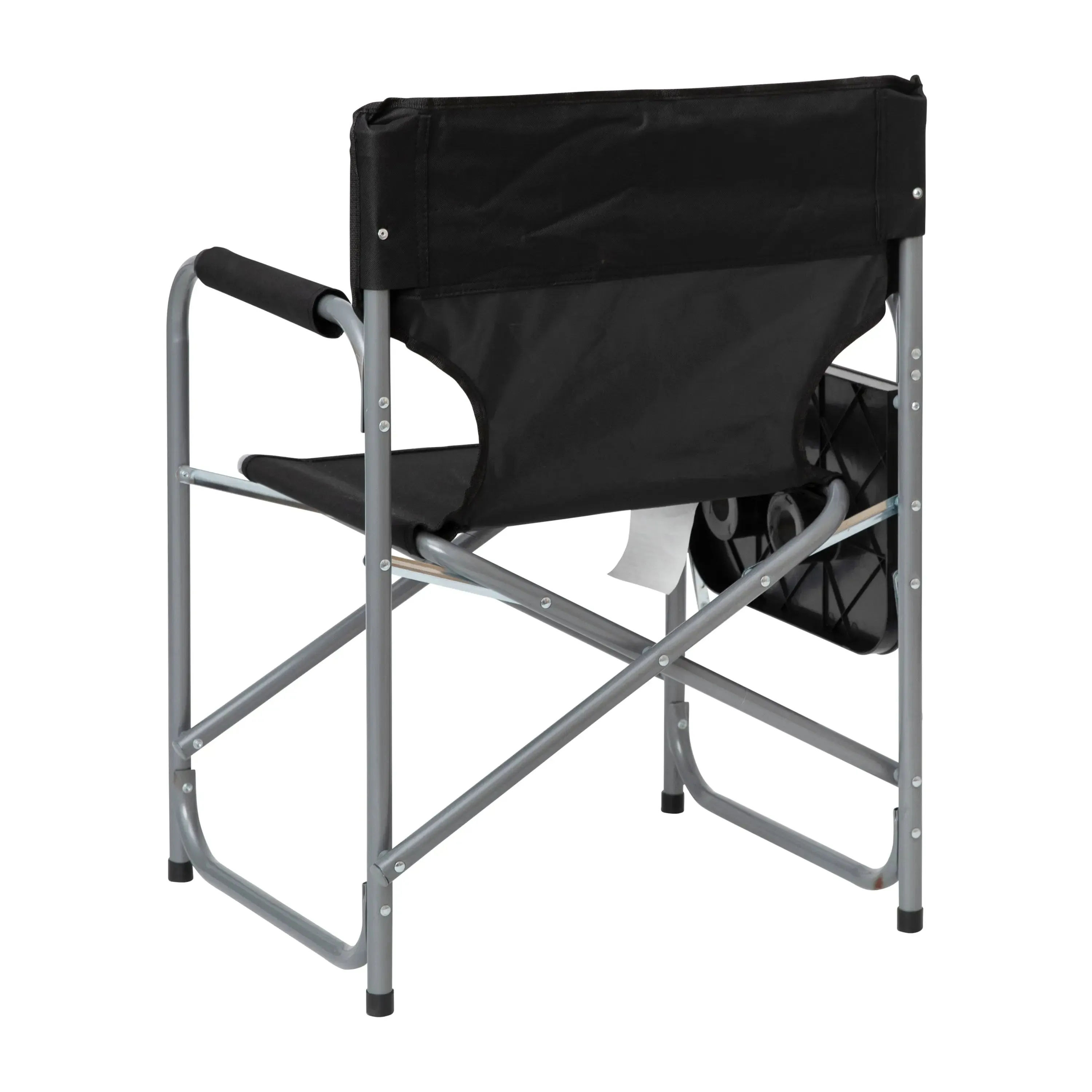 Folding Director's Camping Chair with Side Table and Cup Holder