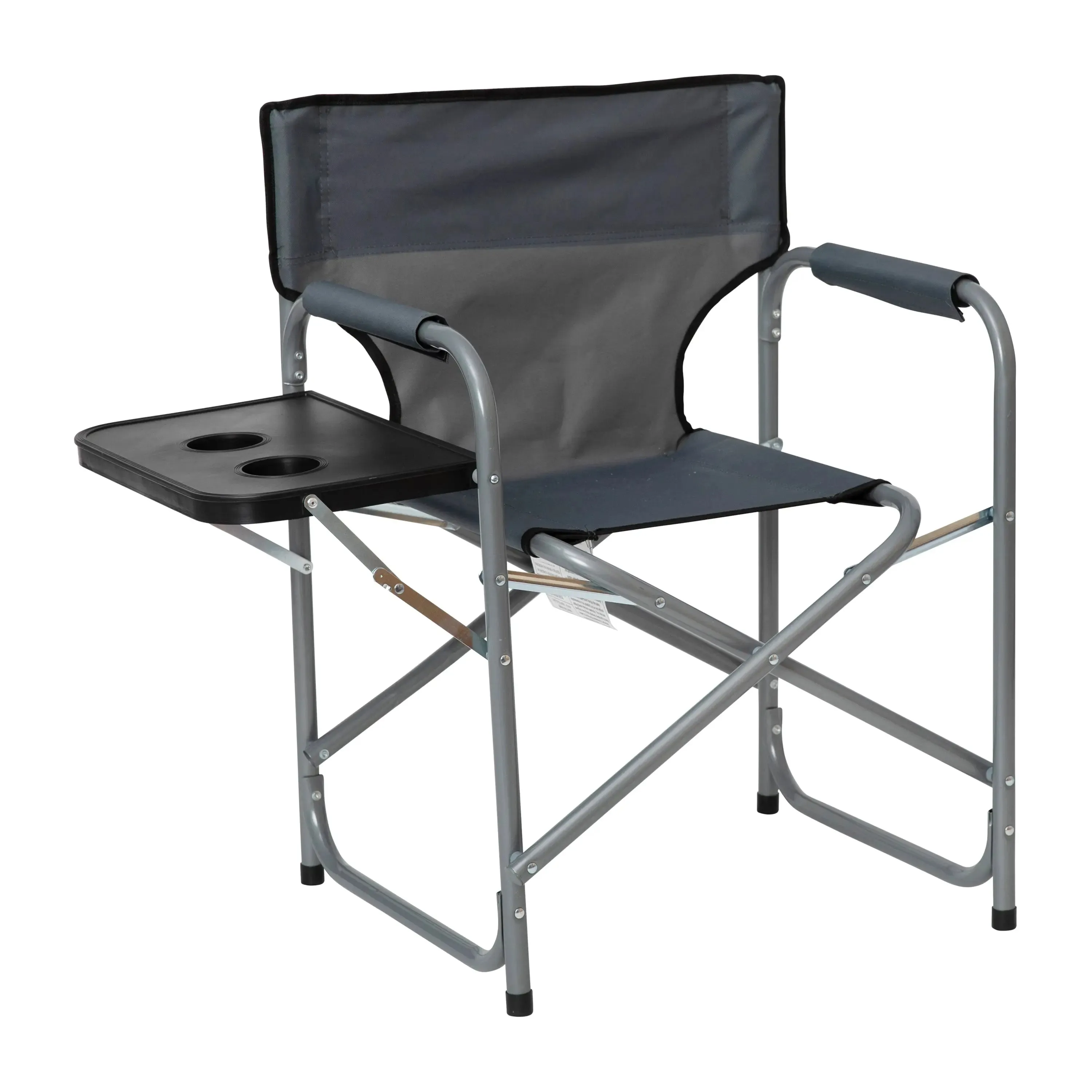 Folding Director's Camping Chair with Side Table and Cup Holder