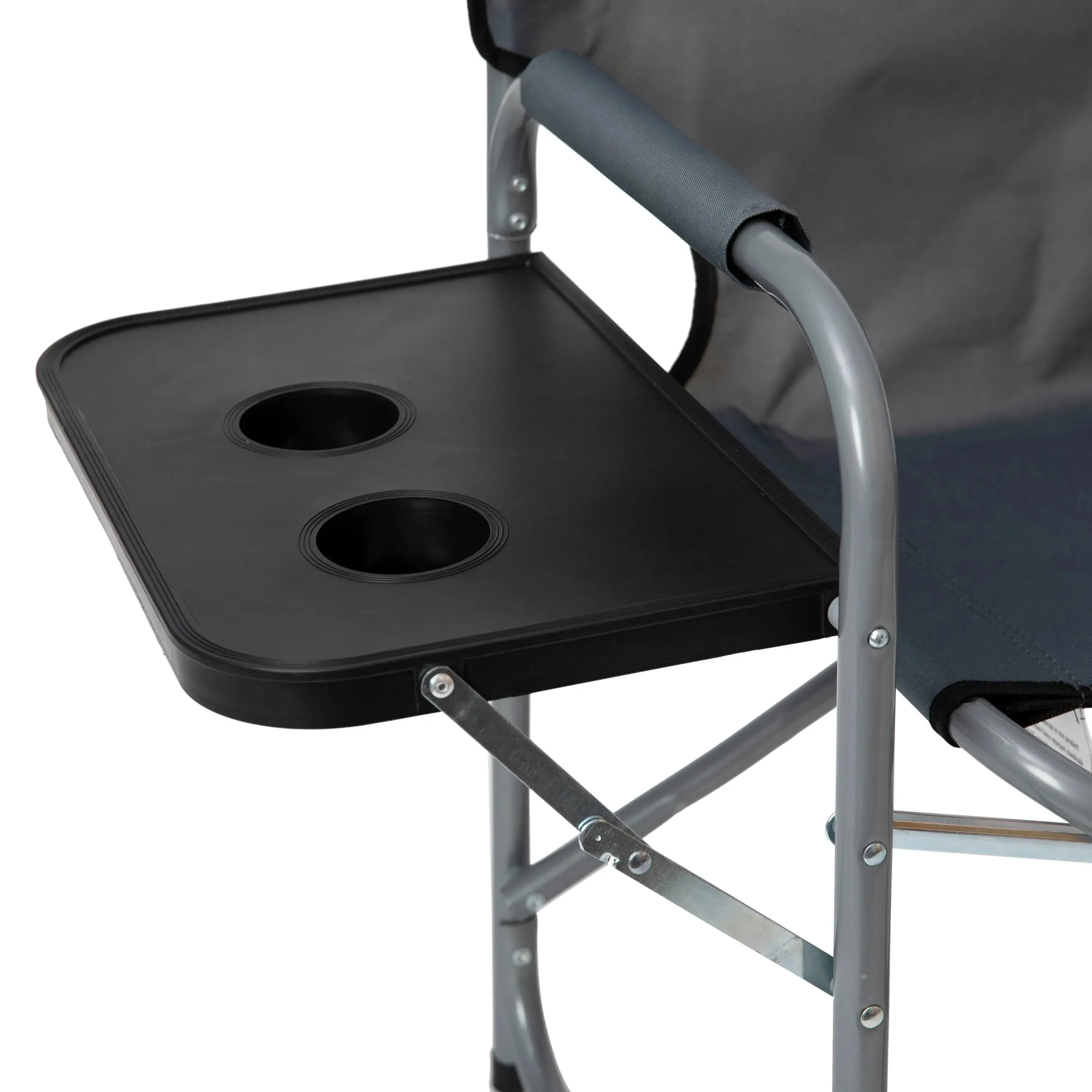 Folding Director's Camping Chair with Side Table and Cup Holder