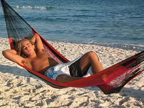 Hand-Woven Multi-Color Single Size Mayan Hammock - Sunnydaze