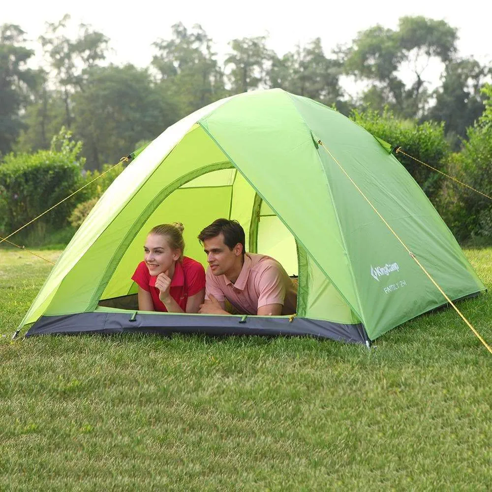 KingCamp Family 2 1 Camping Tent (Green)