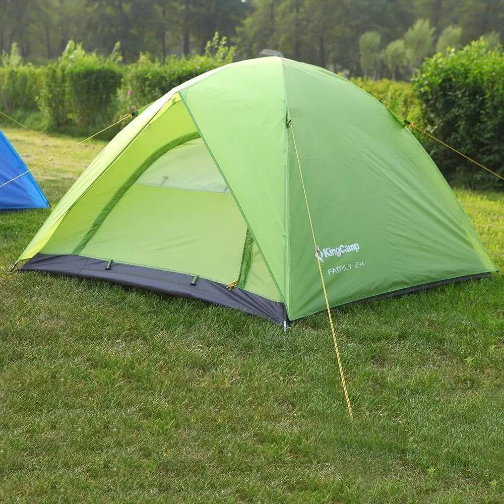 KingCamp Family 2 1 Camping Tent (Green)