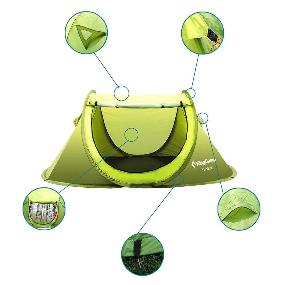 KingCamp Venice Pop-Up Lightweight Camping Tent (Green)