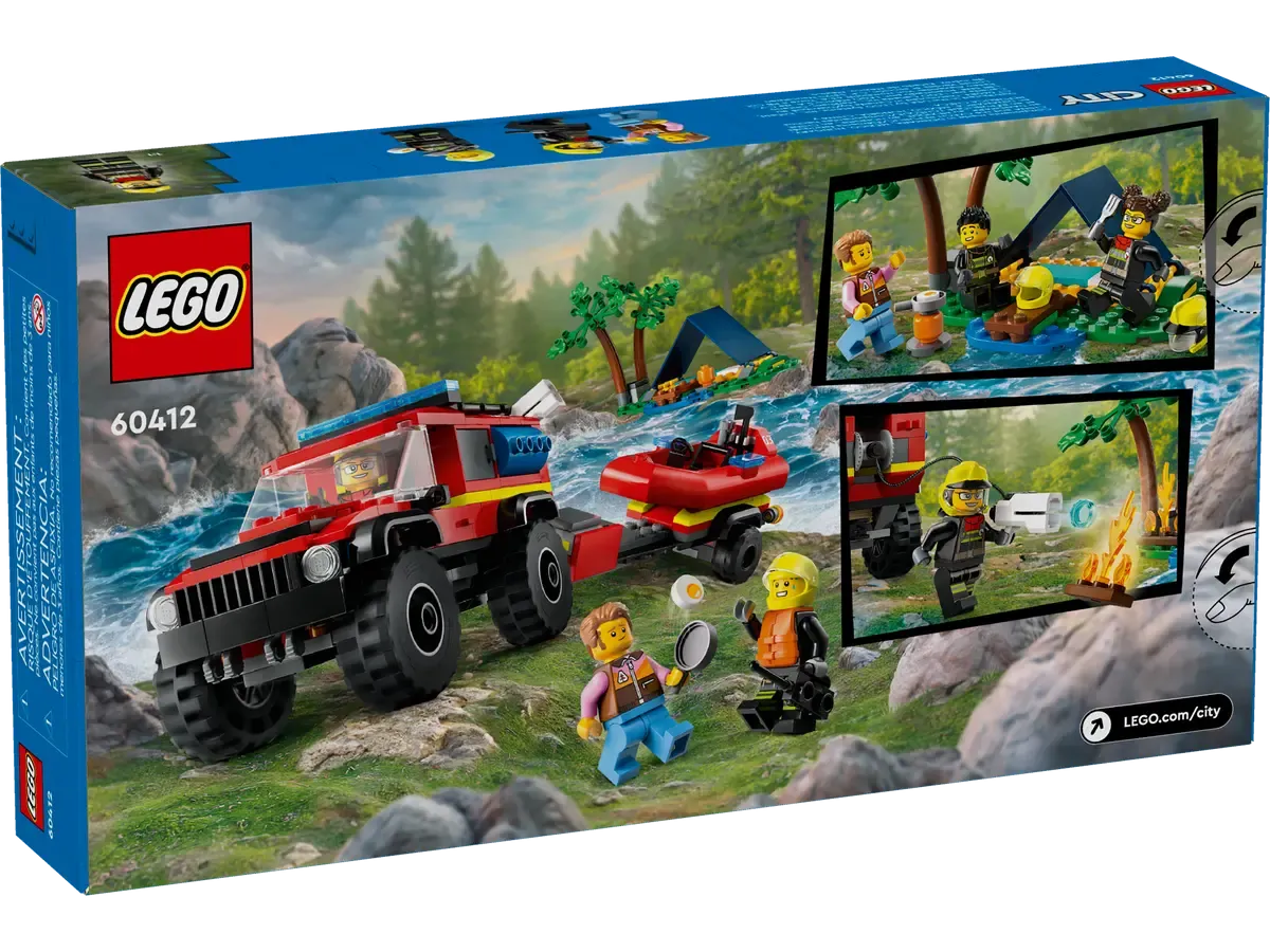 LEGO 60412: City: 4x4 Fire Truck with Rescue Boat