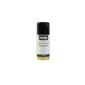 Manor 150ml Matt Black High Temperature Stove Paint Spray