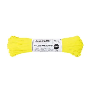 Nylon Paracord - Neon Yellow 100ft Type III 550 lb. (5 Per Pack)