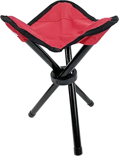 PRECHANA Folding Camping Stool Portable Fishing Chair Seat for Camping Fishing Hiking Gardening and Beach, Seat Height 20 Inches (Random Color, Metal)