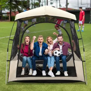 relaxed Sport Tent with Removable Top Cover and Sealed Floor, Instant Pop-Up Tent Shelter Weather Proof Pod, Outdoor Bubble Tent Screen House Room with Mesh Windows (Mesh, 1-2 People)