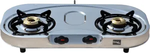 Sigri-wala Classis Stainless Steel ISI Certified 2 Burner Stainless Steel Manual Gas Stove (2 Burners)