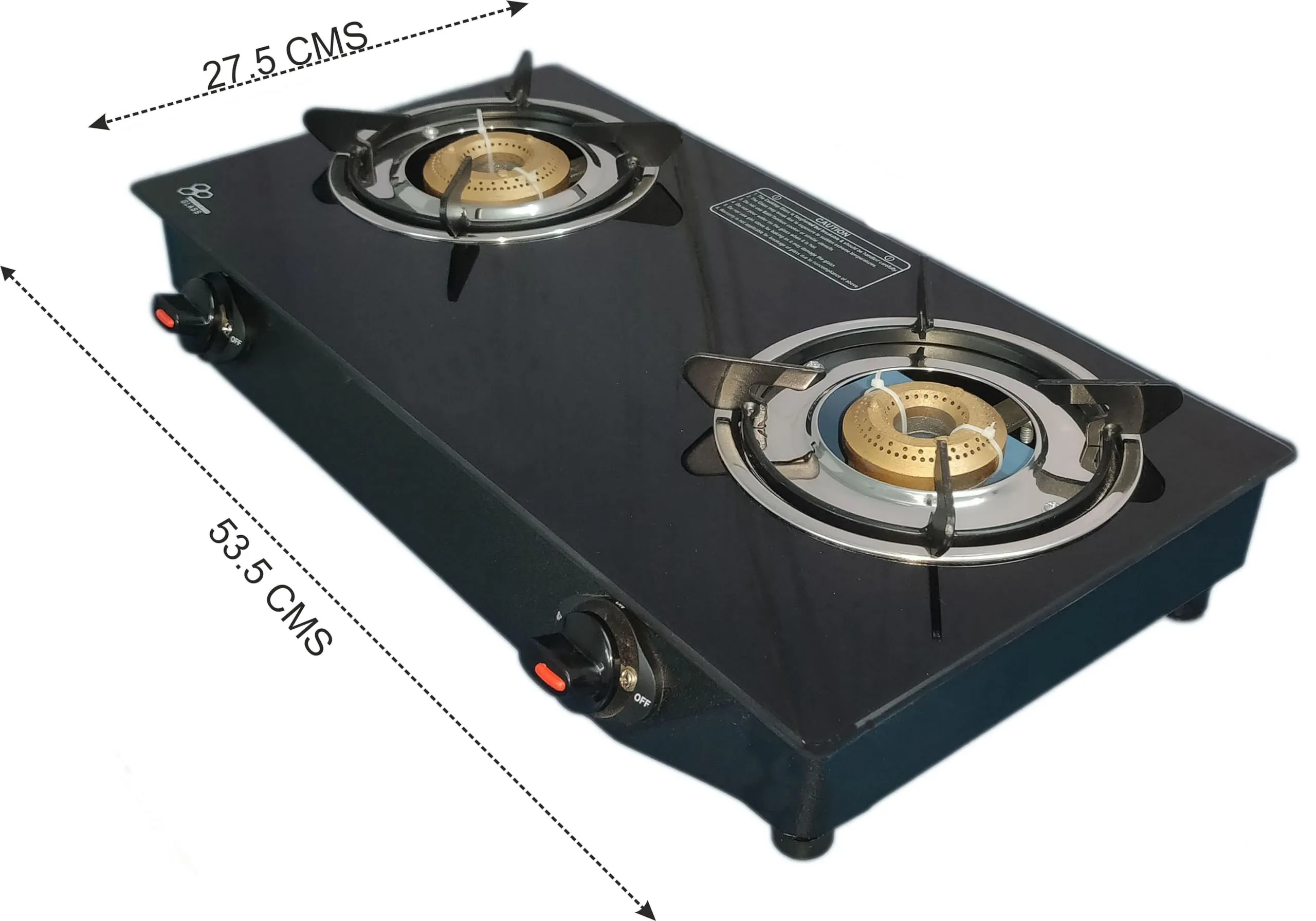 Sigri-wala Surya ISI Certified Glass Manual Gas Stove (2 Burners)