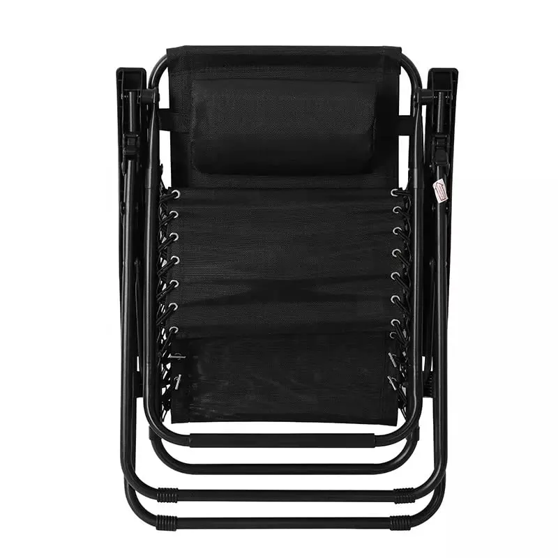 STAR WORK Zero Gravity Relax Chair for Lounge,Easy Chair for Lawn | Portable and Foldable Recliner Chair for Resting | Adjustable Pillow | Full Body Support, Alloy Steel, Black