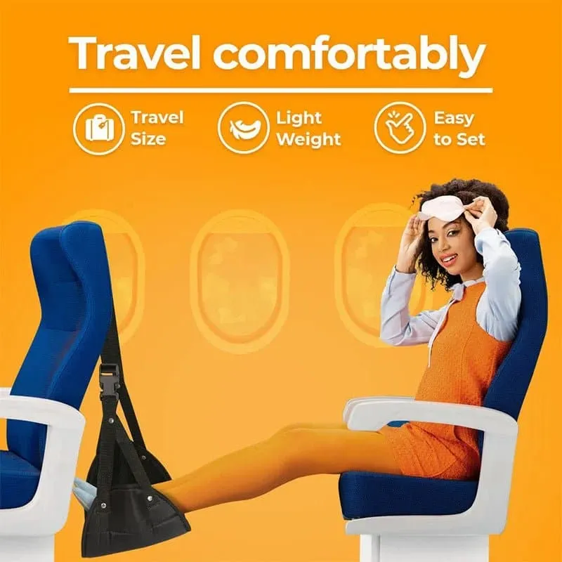 Travel Foot Hammock - Portable Single-Person Airplane Footrest and Leg Rest