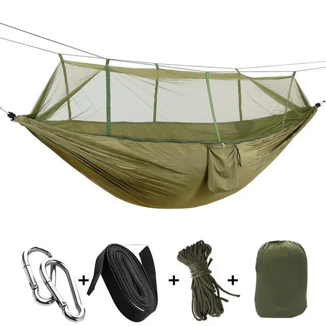 Ultralight Travel Hammock with Mosquito Net Integrated