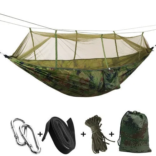 Ultralight Travel Hammock with Mosquito Net Integrated