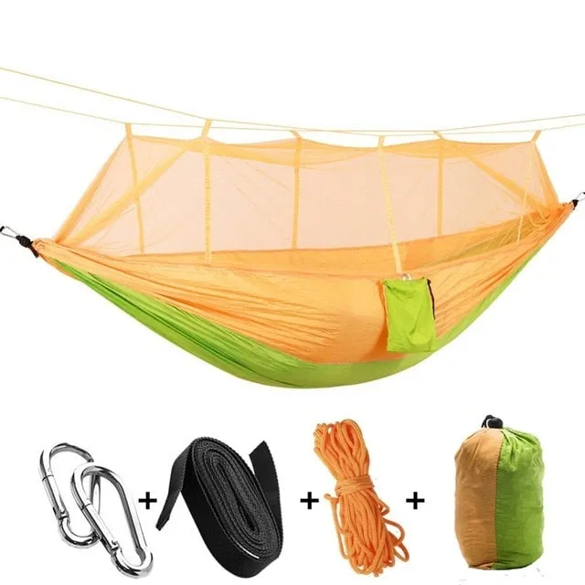 Ultralight Travel Hammock with Mosquito Net Integrated