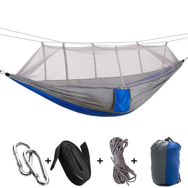 Ultralight Travel Hammock with Mosquito Net Integrated