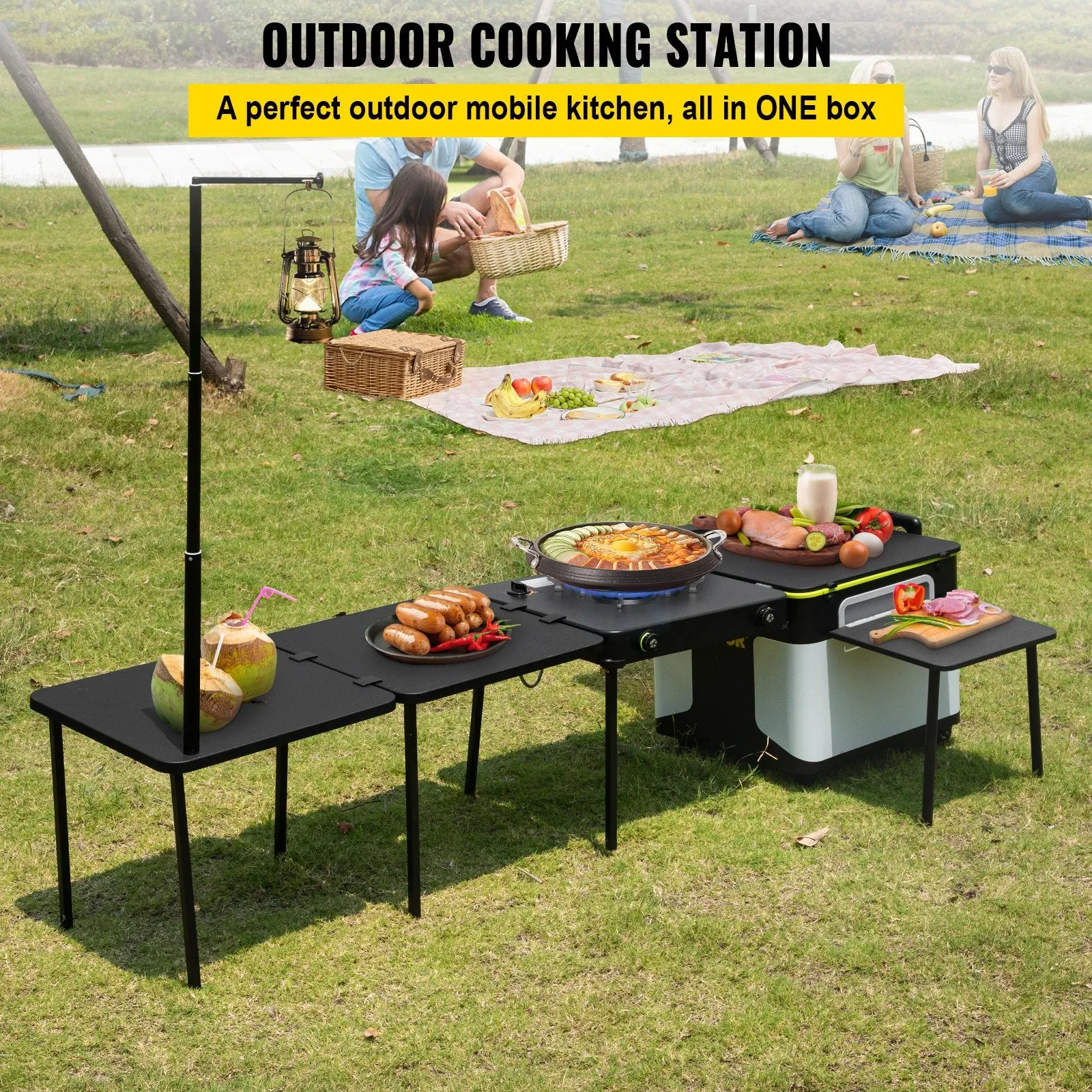 Vevor Outdoor Mobile Kitchen Portable All-in-One Cooking Station New